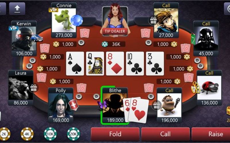 Giao diện đặt cược Poker Blinds